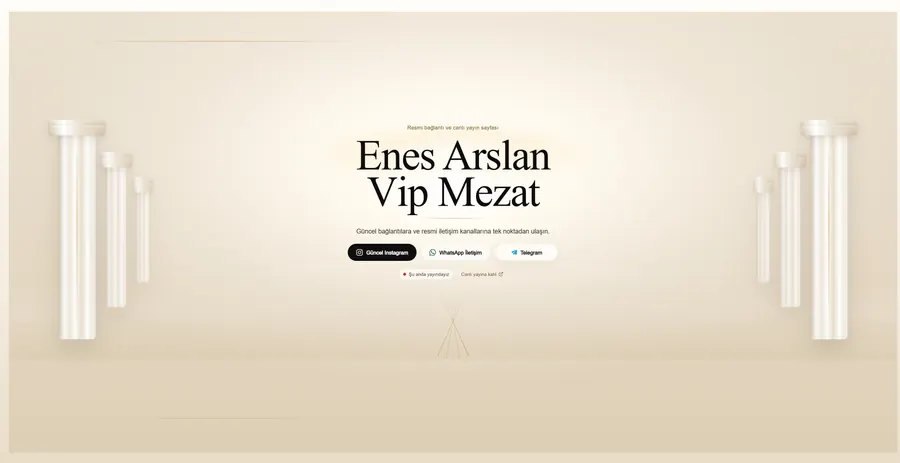 Mezat firmaları için canlı yayın ve güncel bağlantı portalı