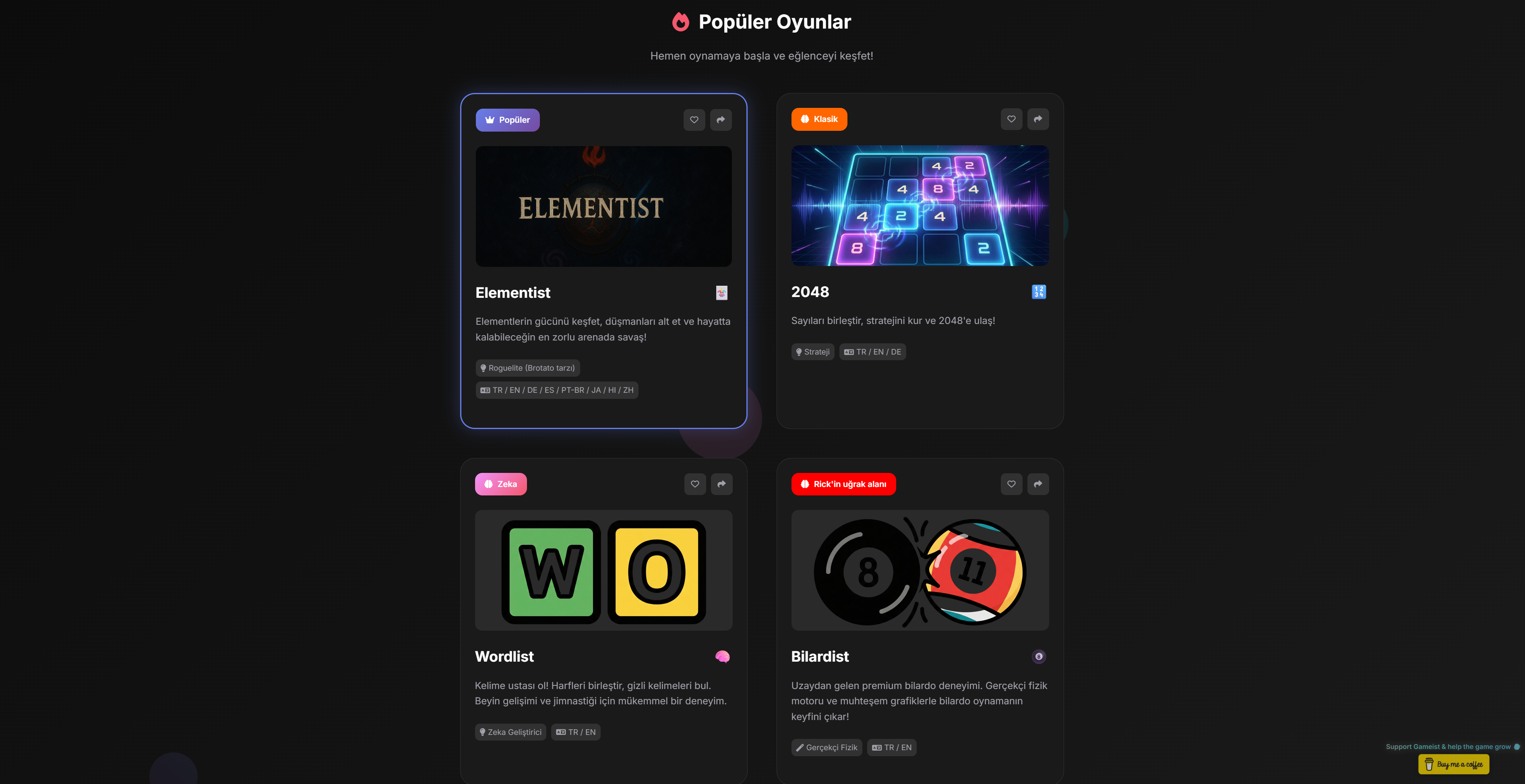 Gameist Gamehub oyunlar