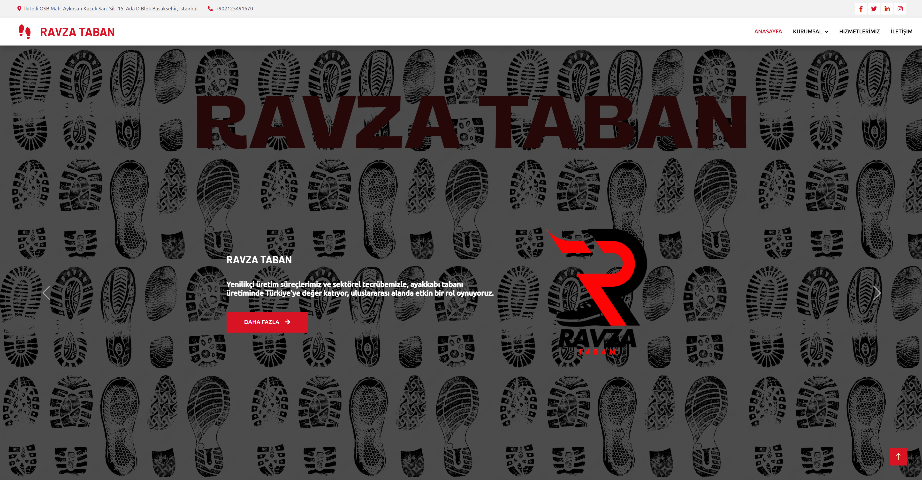 RAVZA TABAN ana sayfa ekran görüntüsü