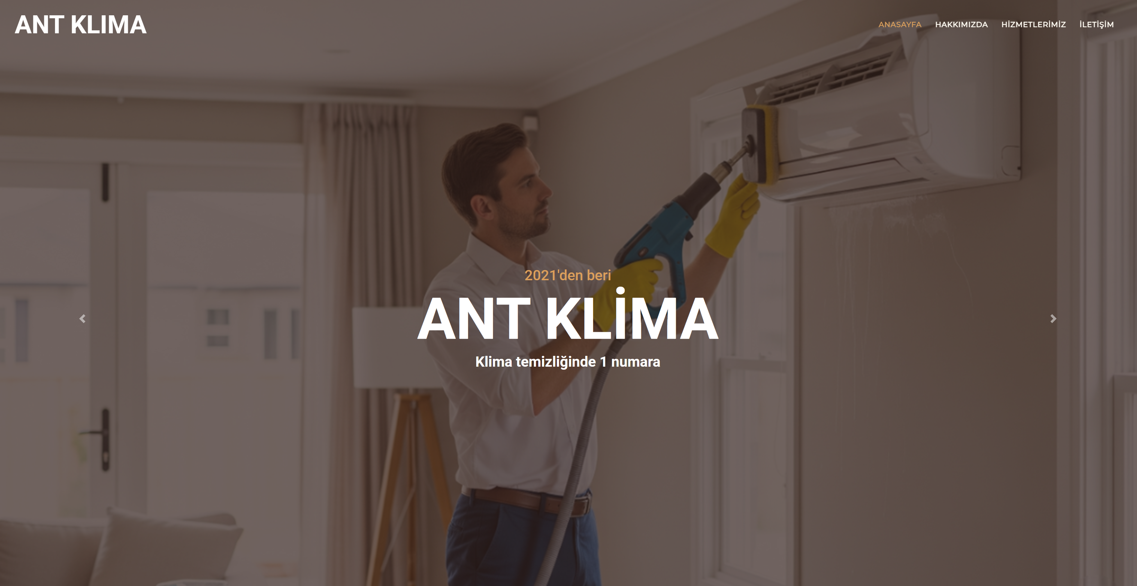 ANT KLIMA ana sayfa ekran görüntüsü